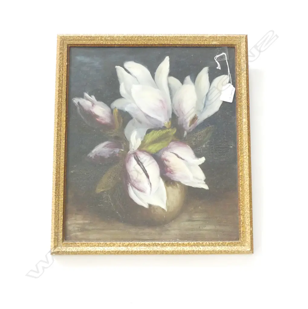 OIL STILLIFE SIGNED CLARICE BRASS H430 W370MM Image 1++