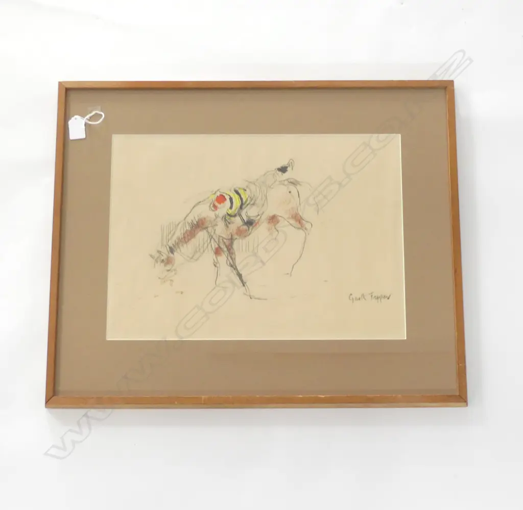 FRAMED GARTH TAPPER ART WORK HORSE & RIDER  H500 W630MM Image 1++