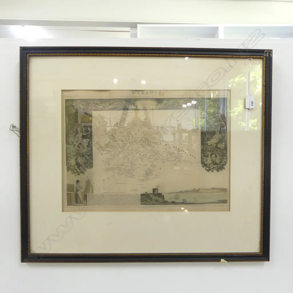 MID 19thC MAP ENGRAVING 'OCEANIE' ATLAS UNIVERSER ILLUSTRE BY VICTOR LEVASSEUR 310x435mm Image 1++