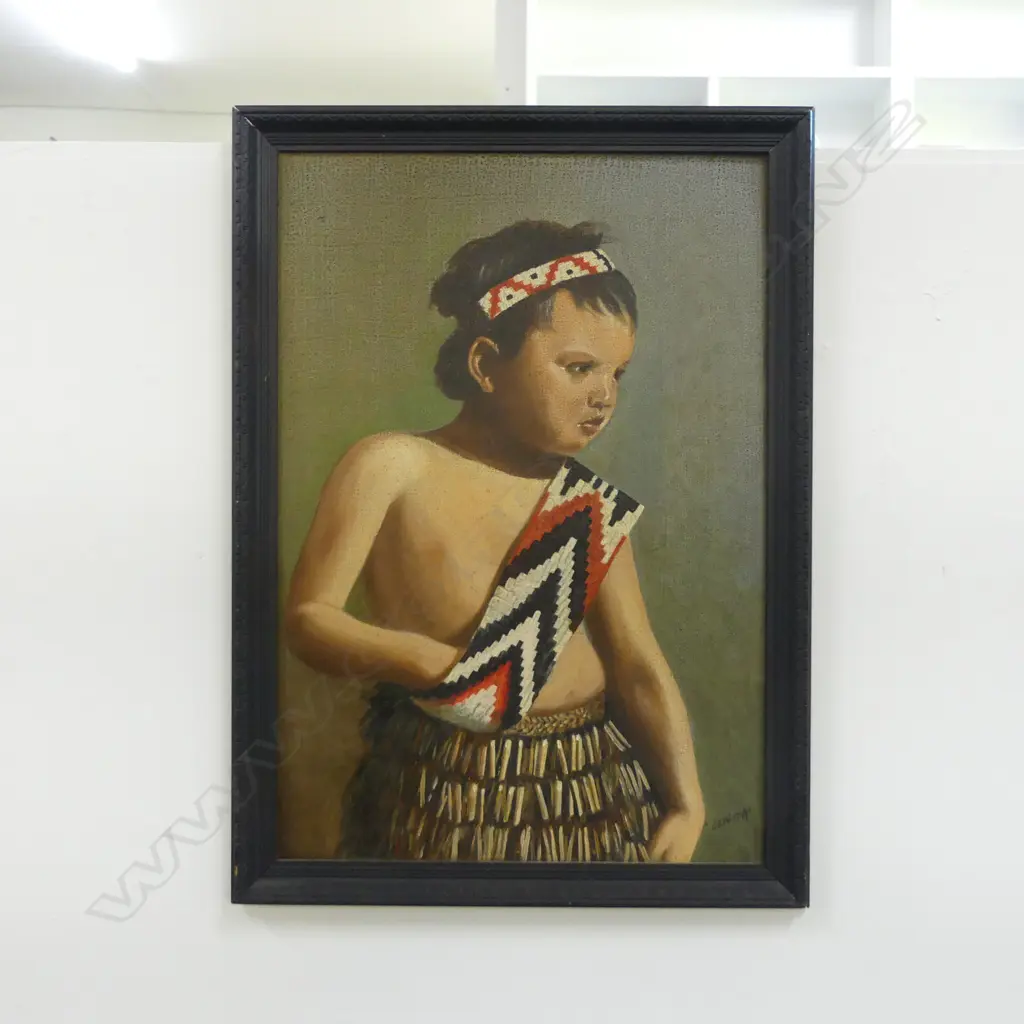 FOSTER CLARK, MAORI YOUTH, OIL ON BOARD 570x395mm Image 1++