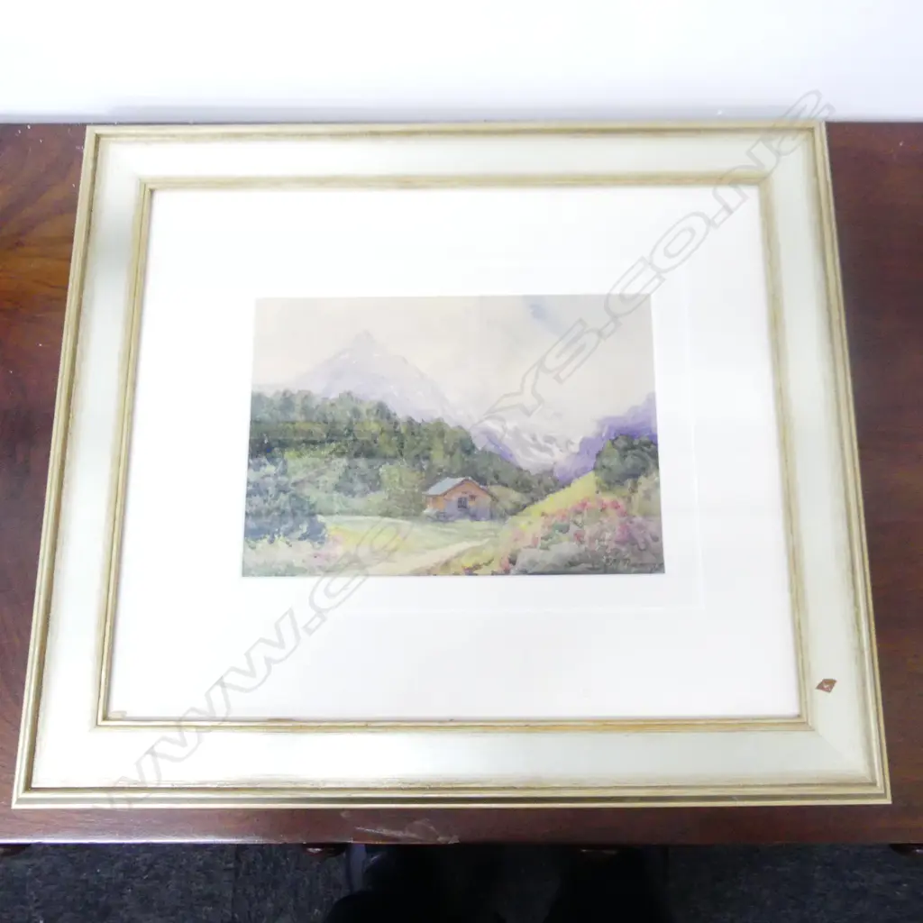 FARNIE M. THOMAS, SWISS LANDSCAPE WC, 170x240mm Image 1++