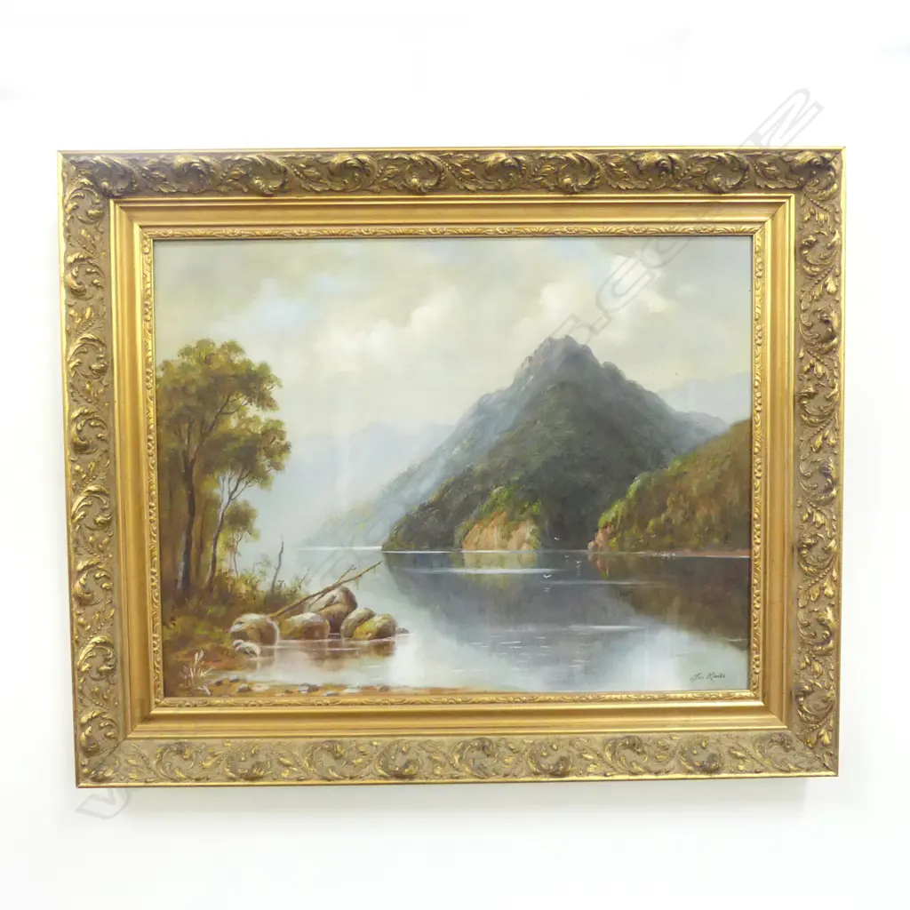 JOS KIVITS, SOUTH ISLAND LAKE, OIL ON BOARD 285x430mm some water damage Image 1++