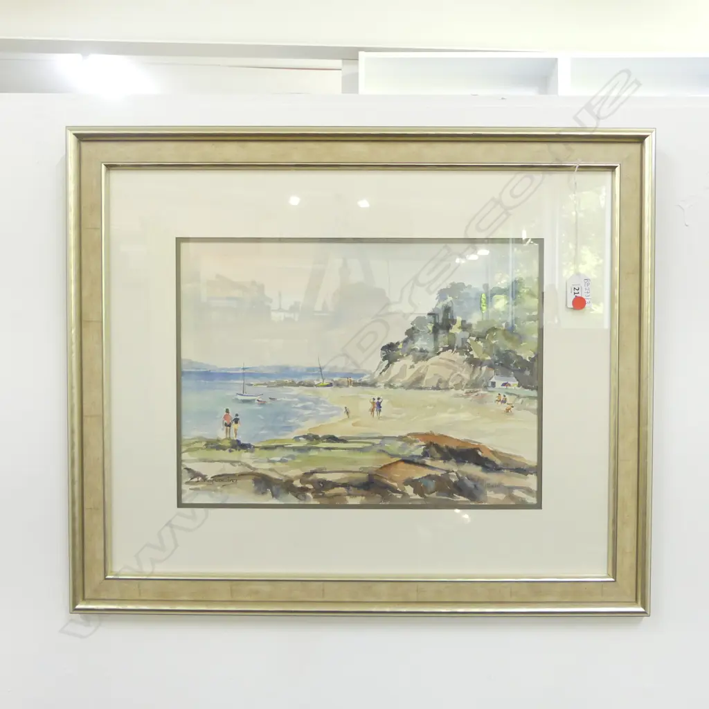 ISMAY COULING, BEACH SCENE WC 270x370mm Image 1++