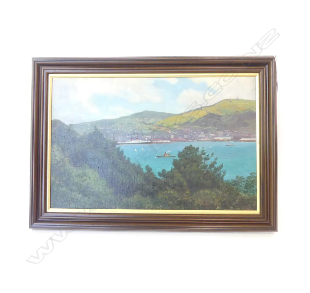 A. A. TULEY, WELLINGTON HARBOUR, OIL ON BOARD 350x545mm Image 1++