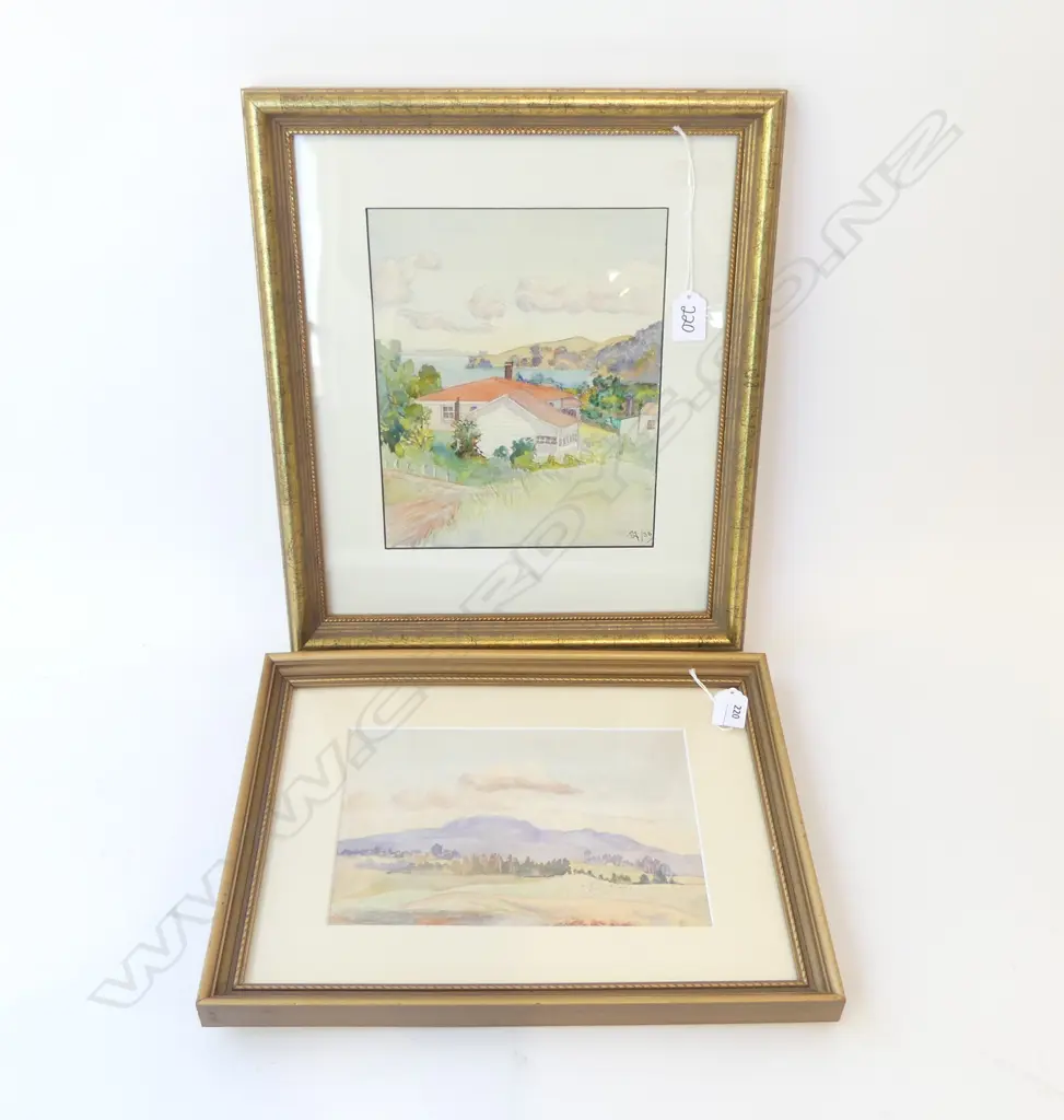 2 W/Cs, OSTEND WAIHEKE, MONOGRAMMED 1938 250x200mm, LANDSCAPE 160x240mm  Image 1++