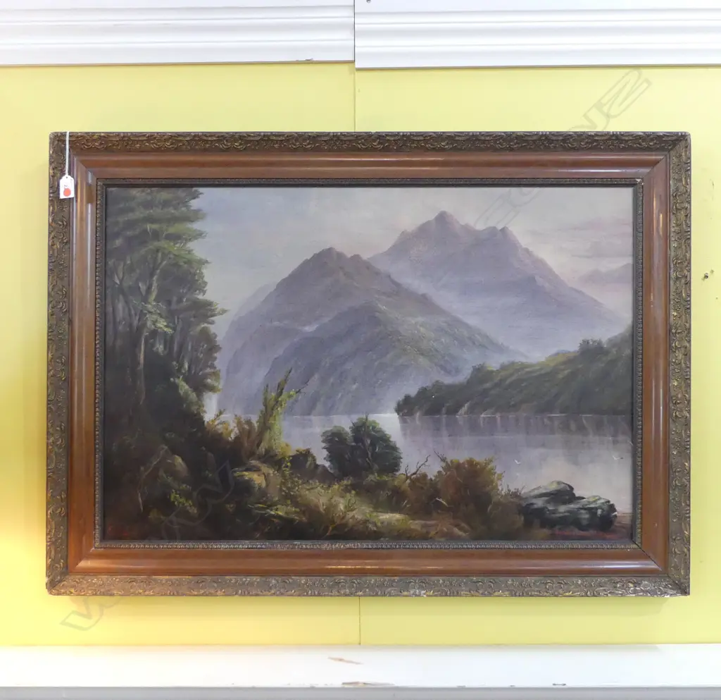E. CLARK, 'HEAD OF LAKE WAKATIPU' OIL ON CANVAS 565x850mm Image 1++