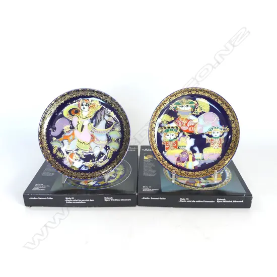 2 ROSENTHAL BJORN WIINBLAD ALADDIN PLATES, 160mm dia, BOXED