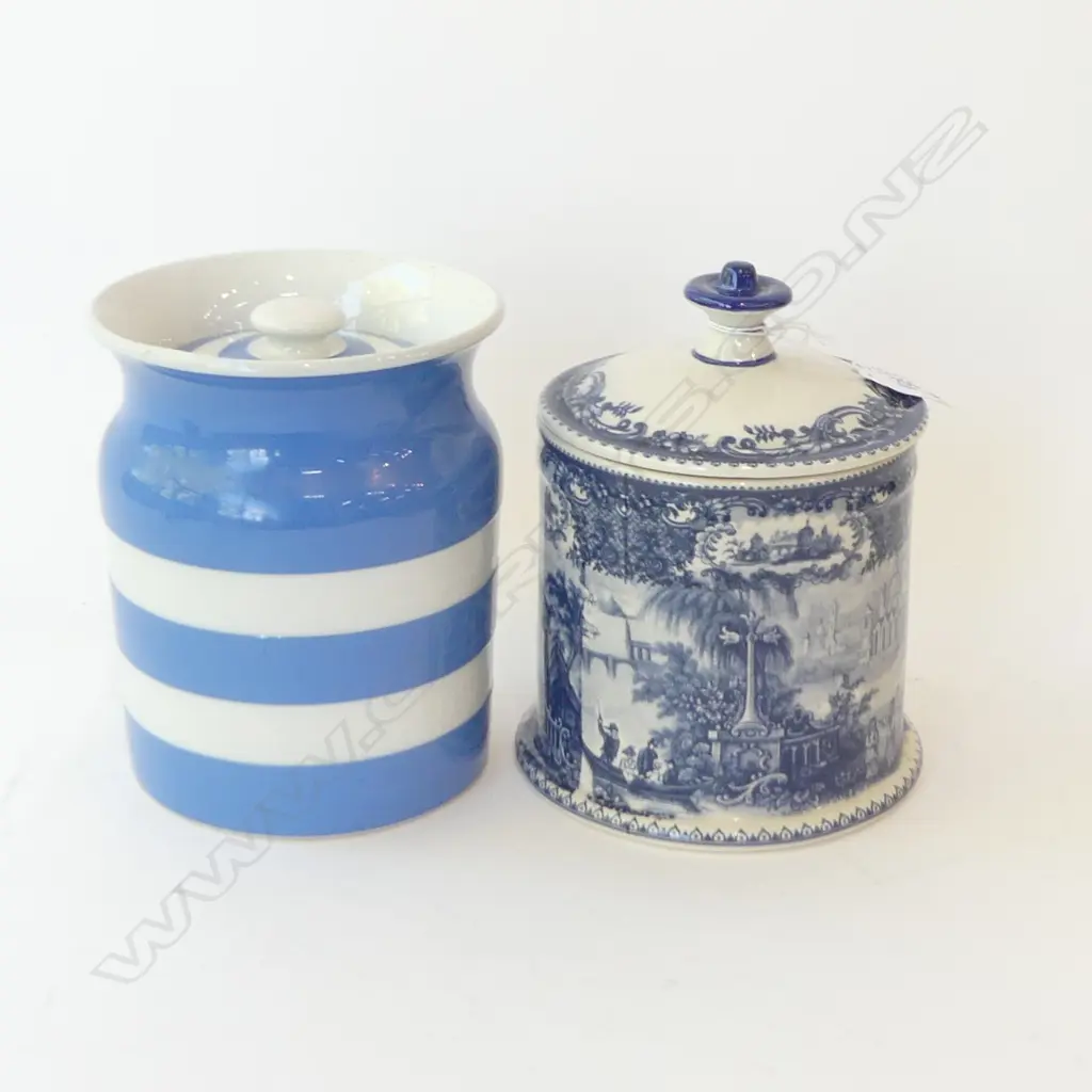 2 TEA CADDIES; CORNISHWARE + OTHER Image 1++