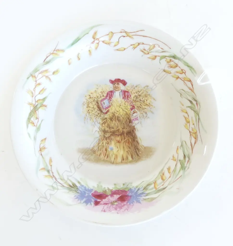 ANTIQUE QUAKER ROLLED OATS ADVERTISING BOWL D.185MM Image 1++