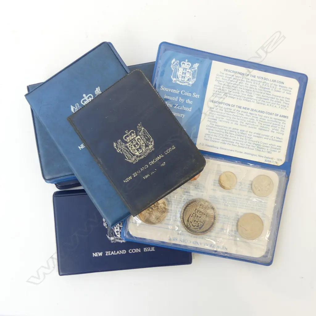 8 NZ PROOF COIN ISSUES - BLUE COVERS Image 1++
