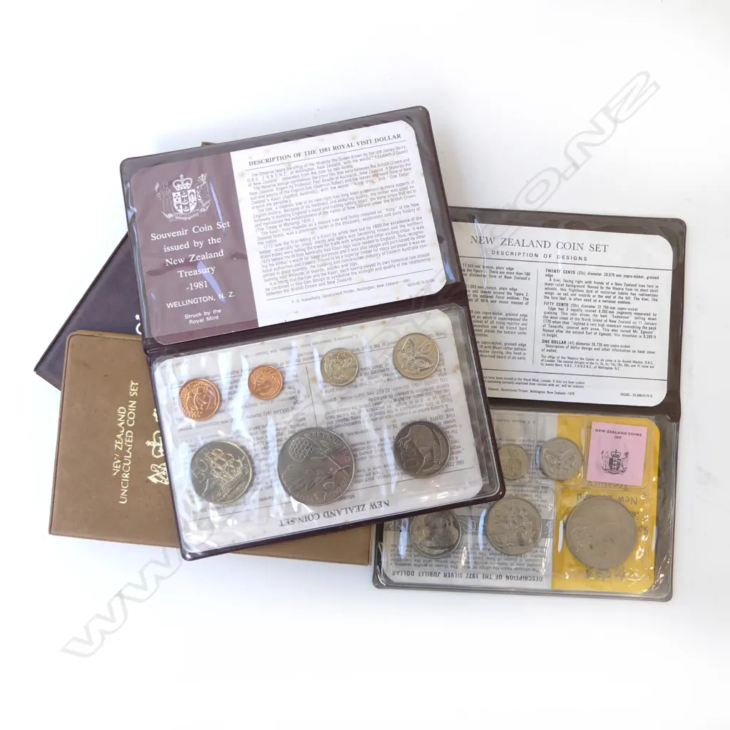 6 NZ PROOF COIN ISSUES - BROWN COVERS Image 1++