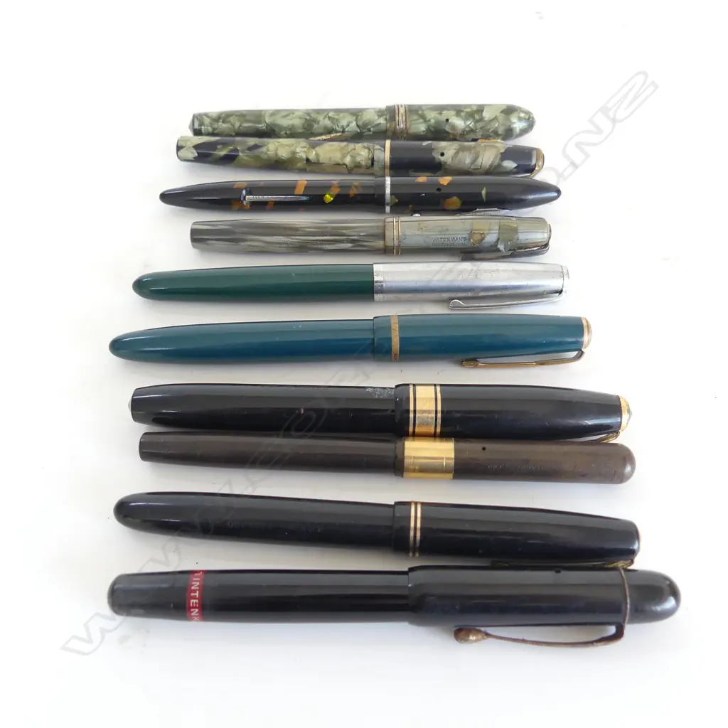 10 ASST VINTAGE FOUNTAIN & OTHER PENS Image 1++