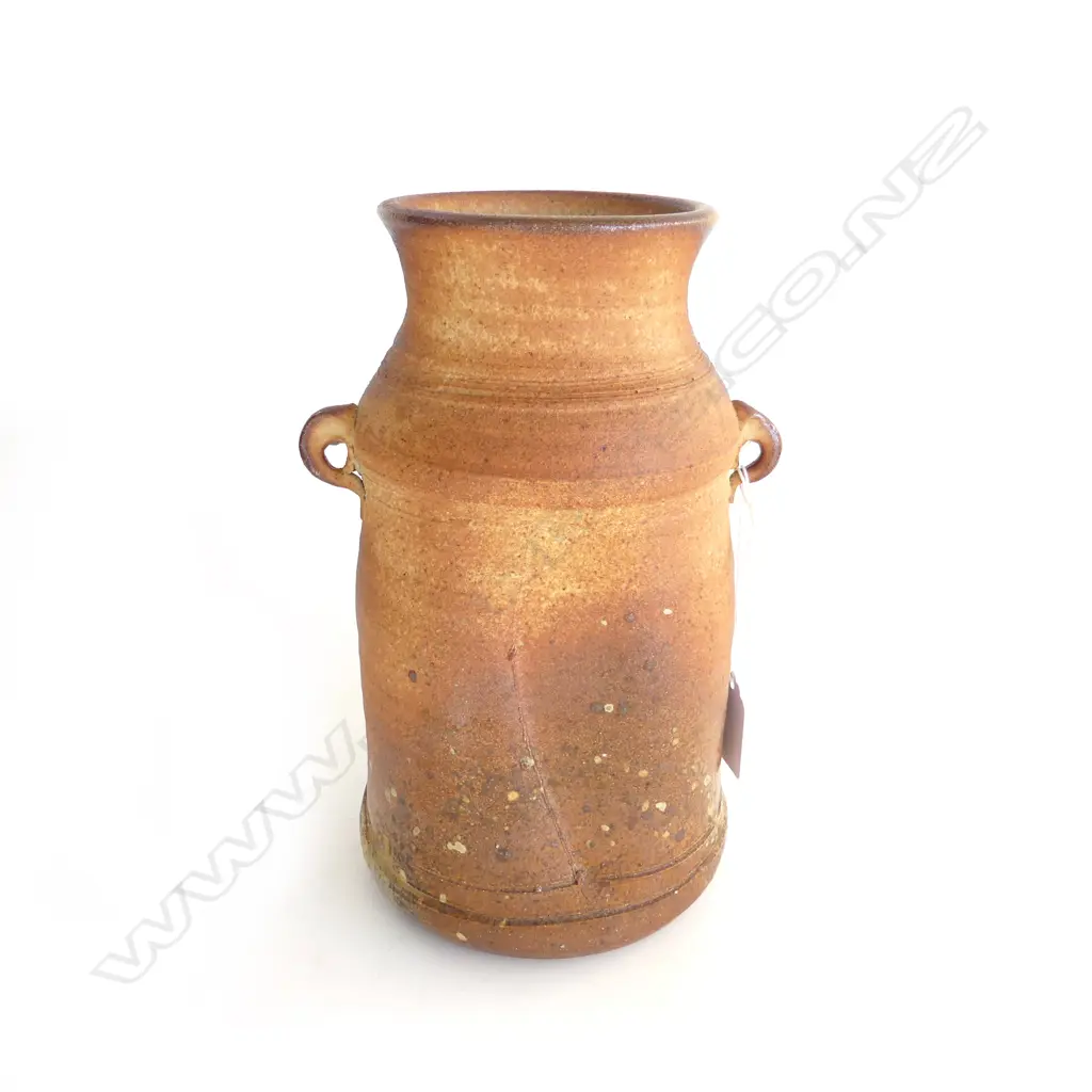 ESTELLE MARTIN TALL VASE ANAGAMA FIRED, MARKED TO BASE H.230mm Image 1++
