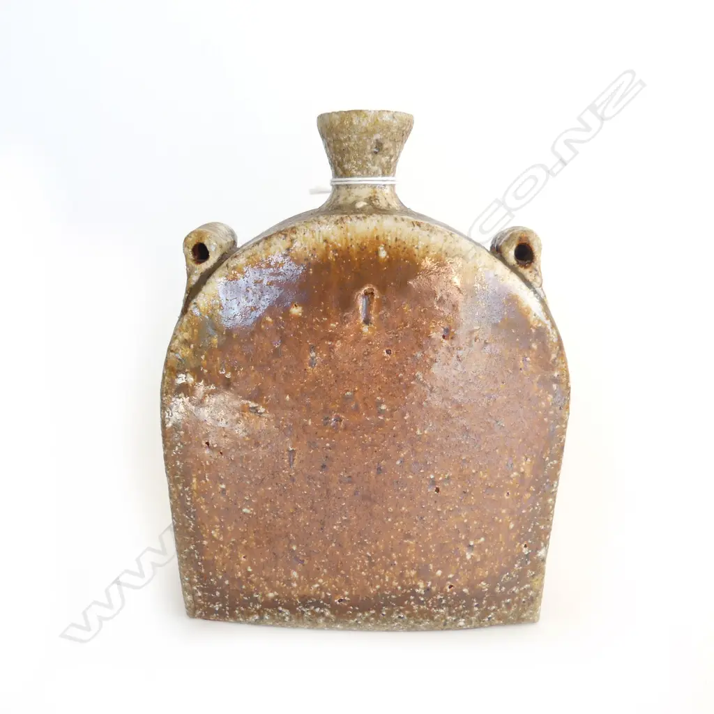 BRUCE MARTIN ANAGAMA FIRED FLASK H.185mm POTTERS MARKS TO BASE Image 1++