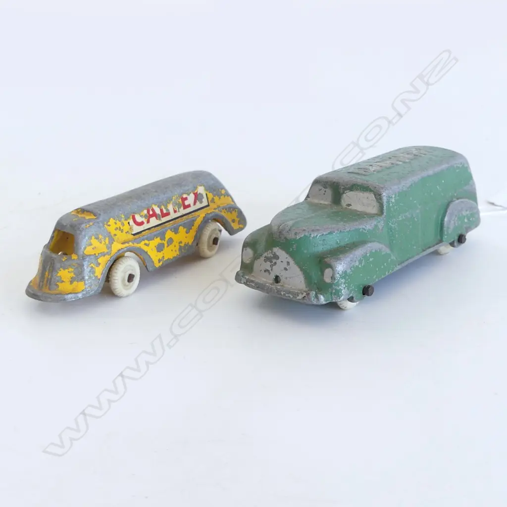2 FUN HO TOYS; 208 DELIVERY VAN & 166 OIL TANKER L.100mm Image 1++