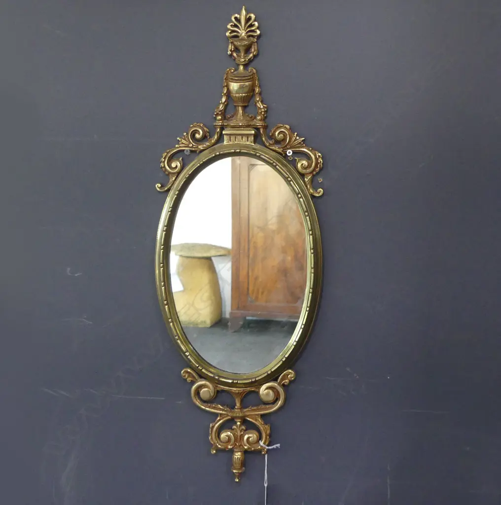 BRASS FRAMED OVAL MIRROR Image 1++