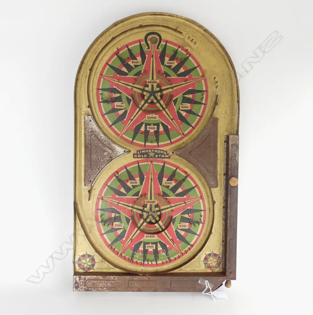VINTAGE 'LINDSTROM'S GOLD STAR' PIN BALL GAME H.605mm Image 1++