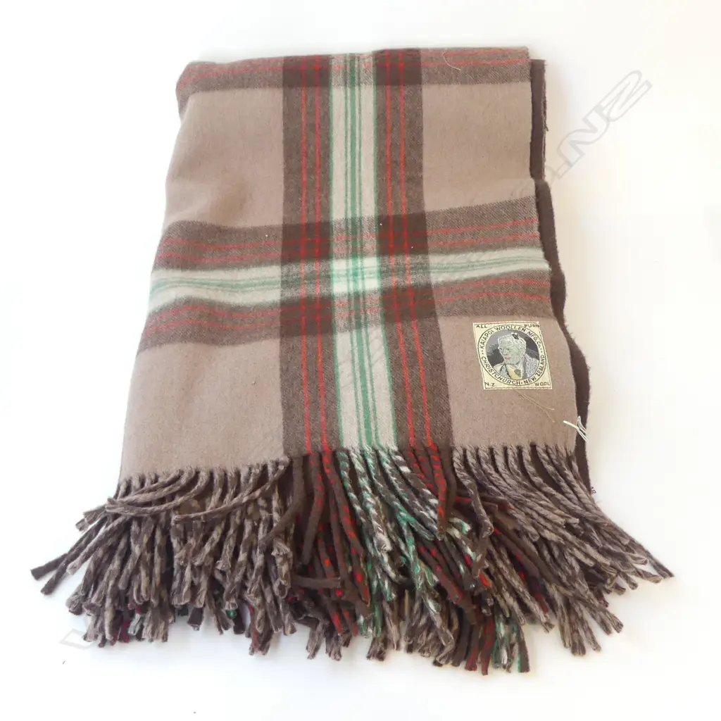 WOOL BLANKET; KAIAPOI MILLS MAORI CHIEF LABEL Image 1++