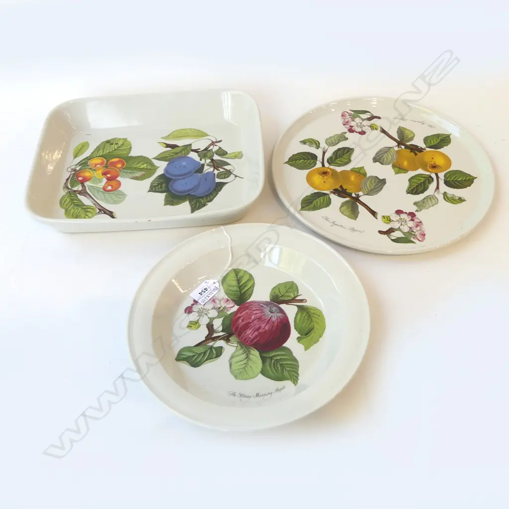 3 PCES PORTMERION POMOANA; DISH 275mm dia, BAKING DISH, CAKE PLATTER 300mm dia Image 1++