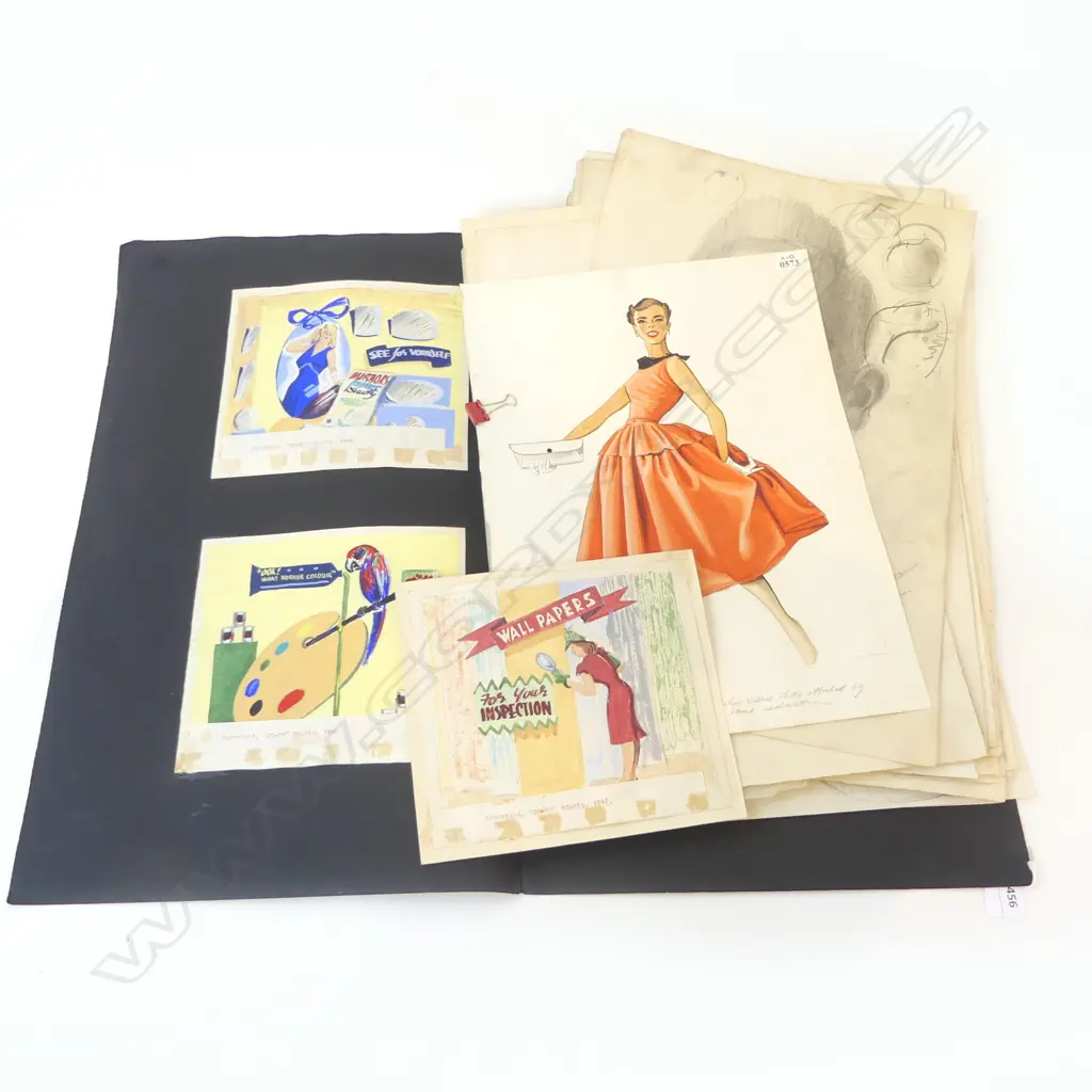 FOLIO ASST. NUDE & HEAD SKETCHES SIGNED OSBOURNE C.1940s Image 1++