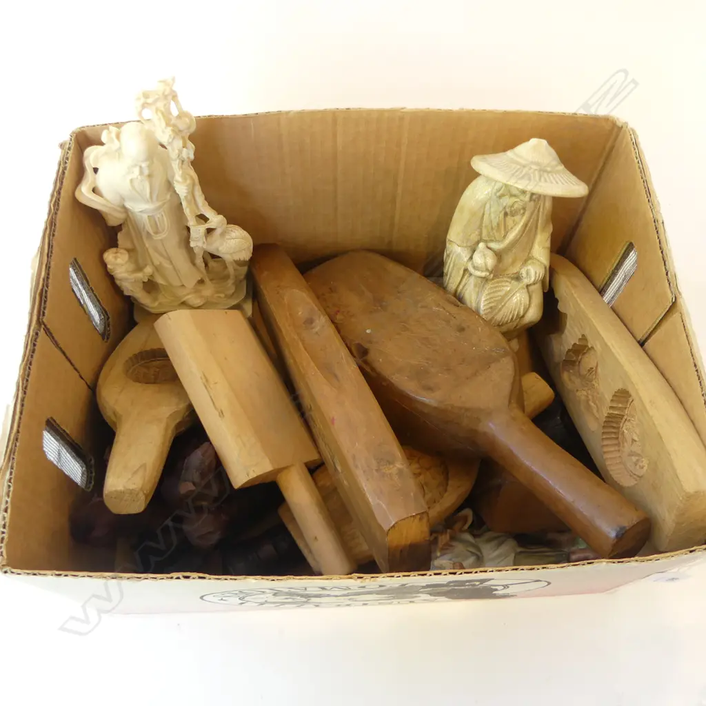 ASST. ORIENTAL FIGURES; 5 RESIN, 2 CERAMIC + WOODEN BISCUIT MOULDS Image 1++