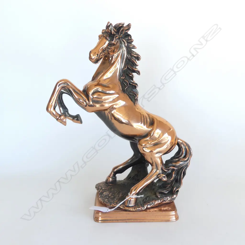 VINTAGE COPPER HORSE FIGURINE H.33CM Image 1++