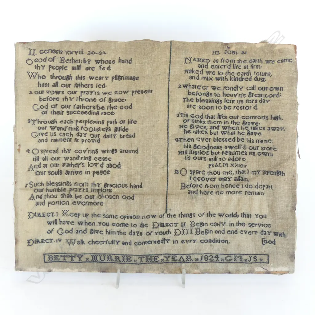 UNFRAMED 1824 SAMPLER H260MM L310MM Image 1++