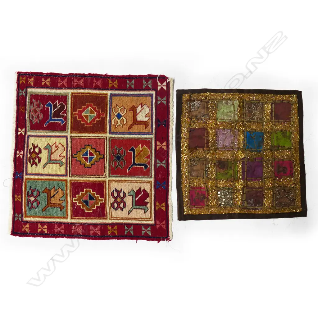 SMALL PERSIAN KILIM & CUSHION COVER, LARGEST: 500 x 500mm Image 1++