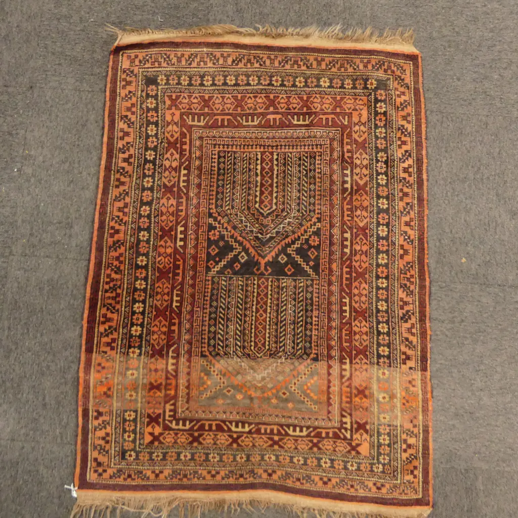 HAND KNOTTED ALL WOOL RUG 1325mm x 690mm Image 1++