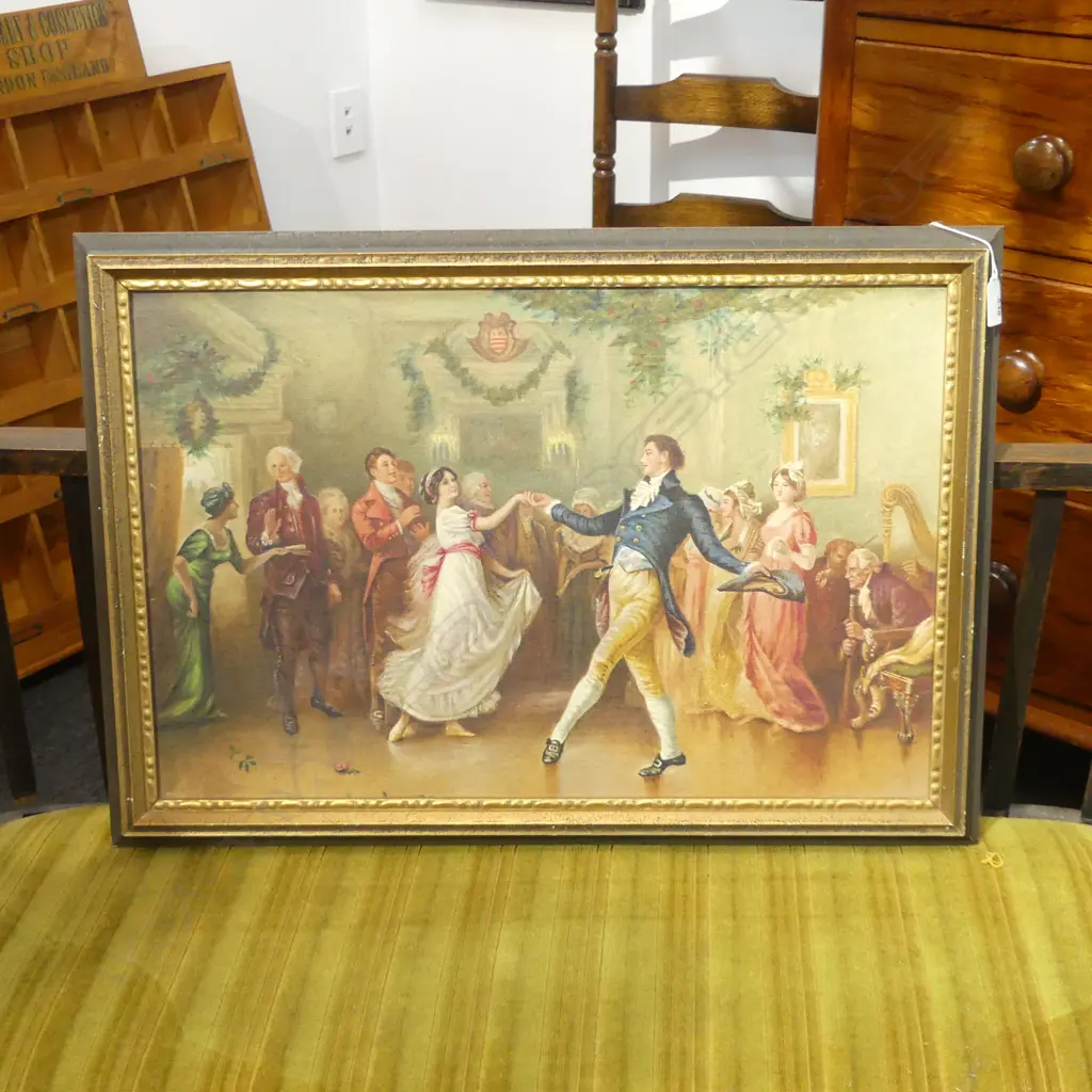 EARLY 20THC OIL ON CANVAS Formal Dance Scene 380 x 580mm Image 1++