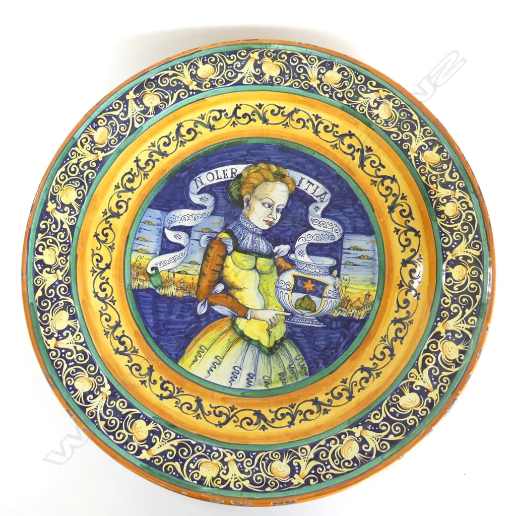 LG 'LEONA' ITALIAN MAJOLICA TIN GLAZED CHARGER - FRITTING TO RIM 600mm dia Image 1++
