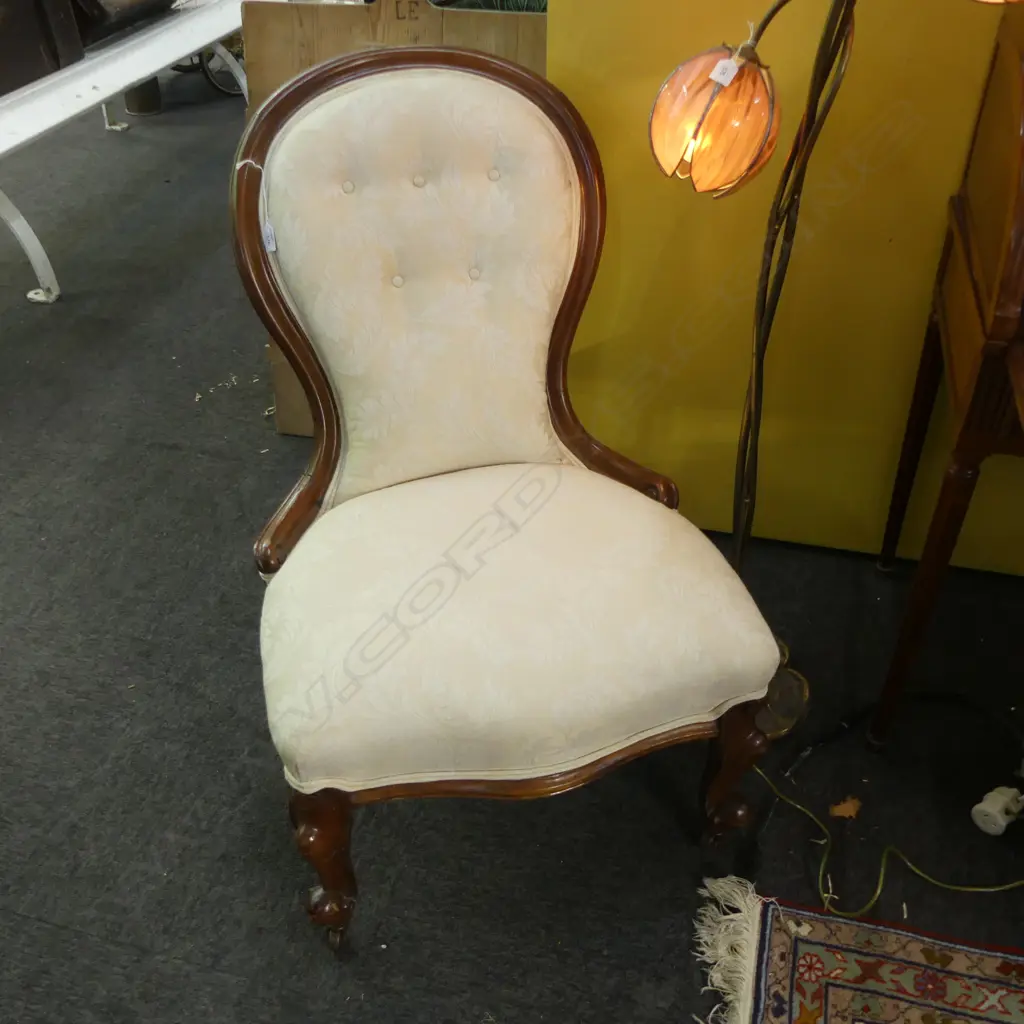 VICTORIAN MAHOGANY FRAMED GRANDMOTHER CHAIR Image 1++