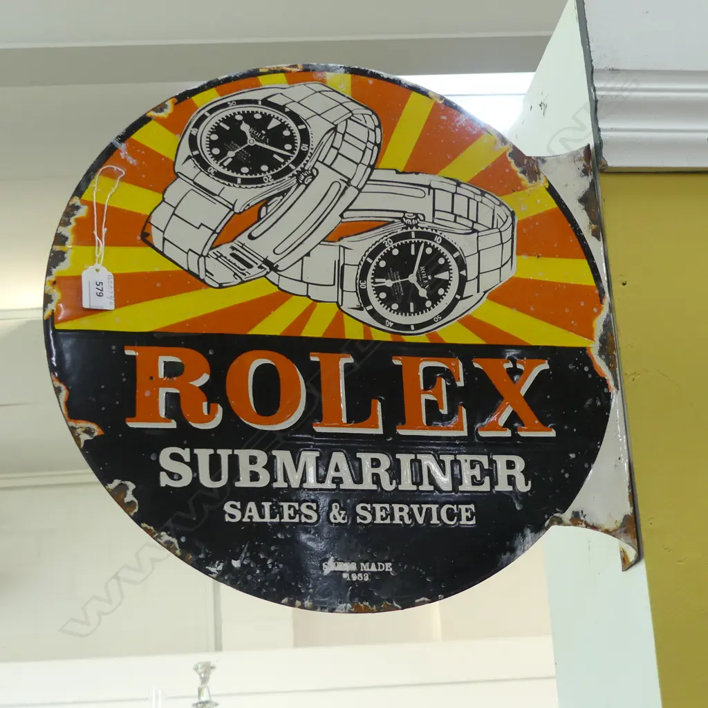 VINTAGE ? ENAMEL ROLEX SUBMARINER SIGN, 460x470mm Image 1++