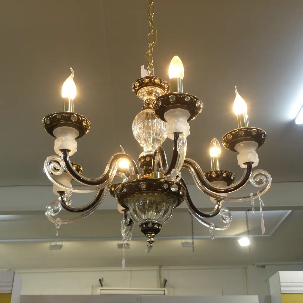6 BRANCH CRYSTAL CHANDELIER H 520 MM Image 1++