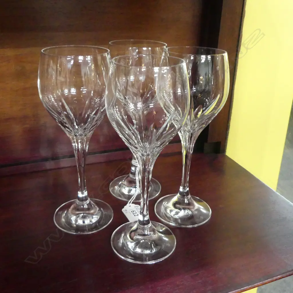 8 CRYSTAL WINE GLASSES H.190mm + ORREFORS VASE H.150mm Image 1++