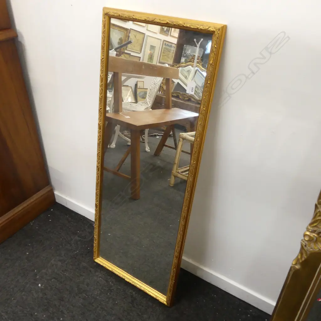 GILT FRAMED DRESSING MIRROR 1000x400mm Image 1++