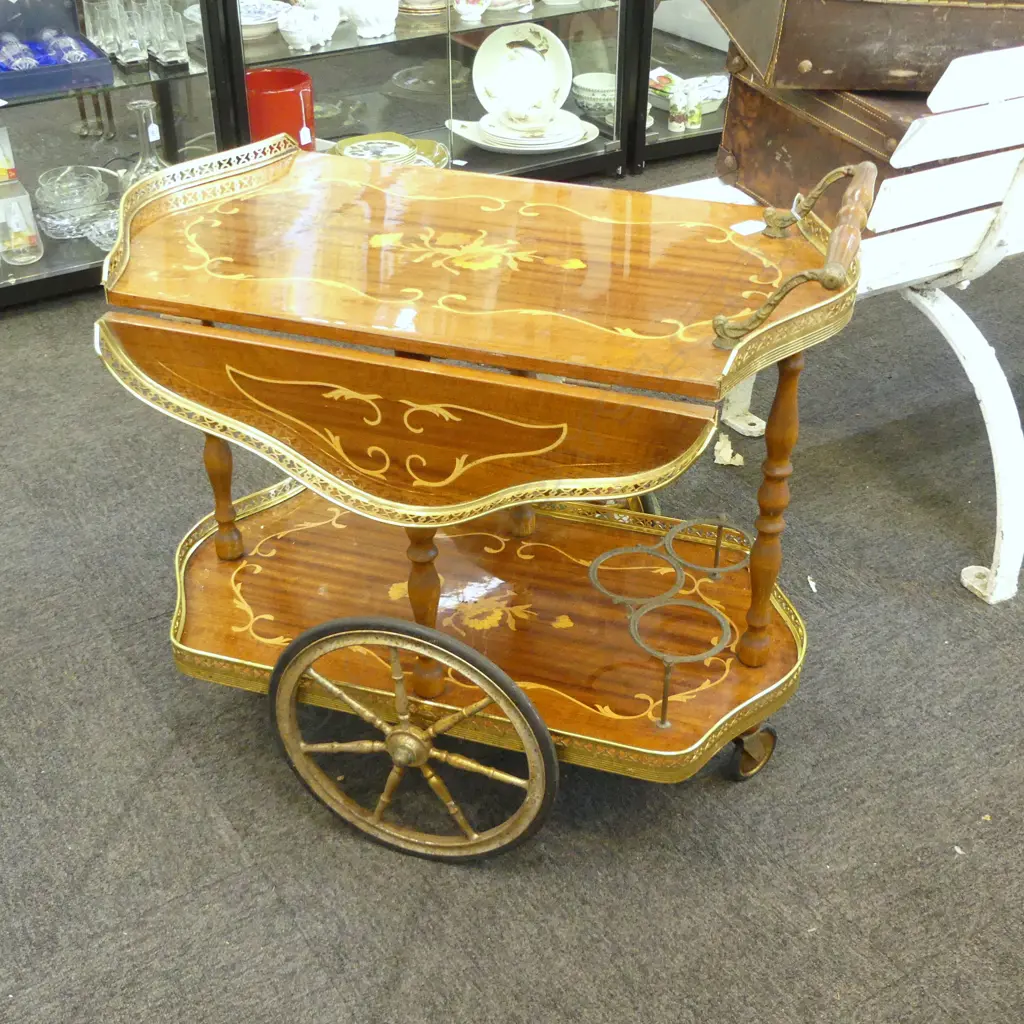 ITALIAN INLAID DRINKS WAGON  FAIULTS Image 1++