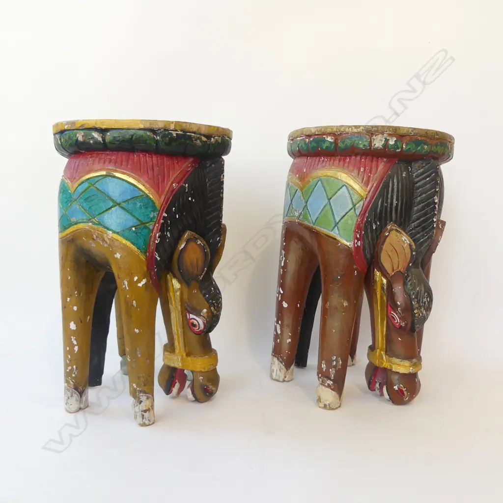PR VINTAGE CARVED MEXICAN STOOLS H430MM Image 1++