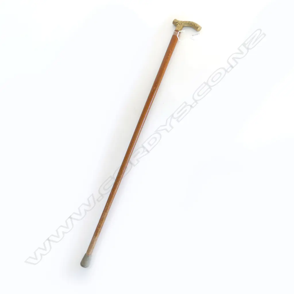 WALKING STICK w. BRASS HANDLE L.910mm Image 1++
