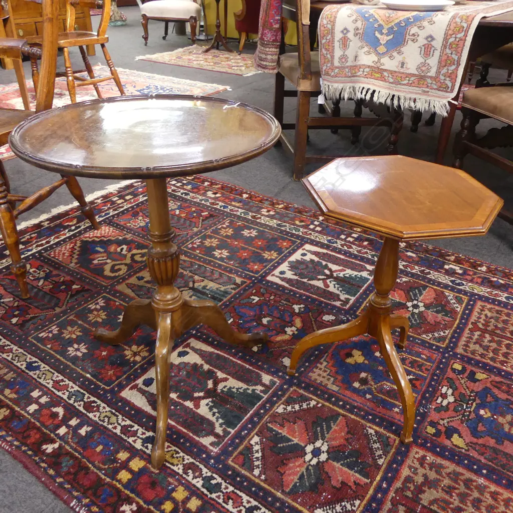 2 TRIPOD WINE TABLES 490mm dia Image 1++
