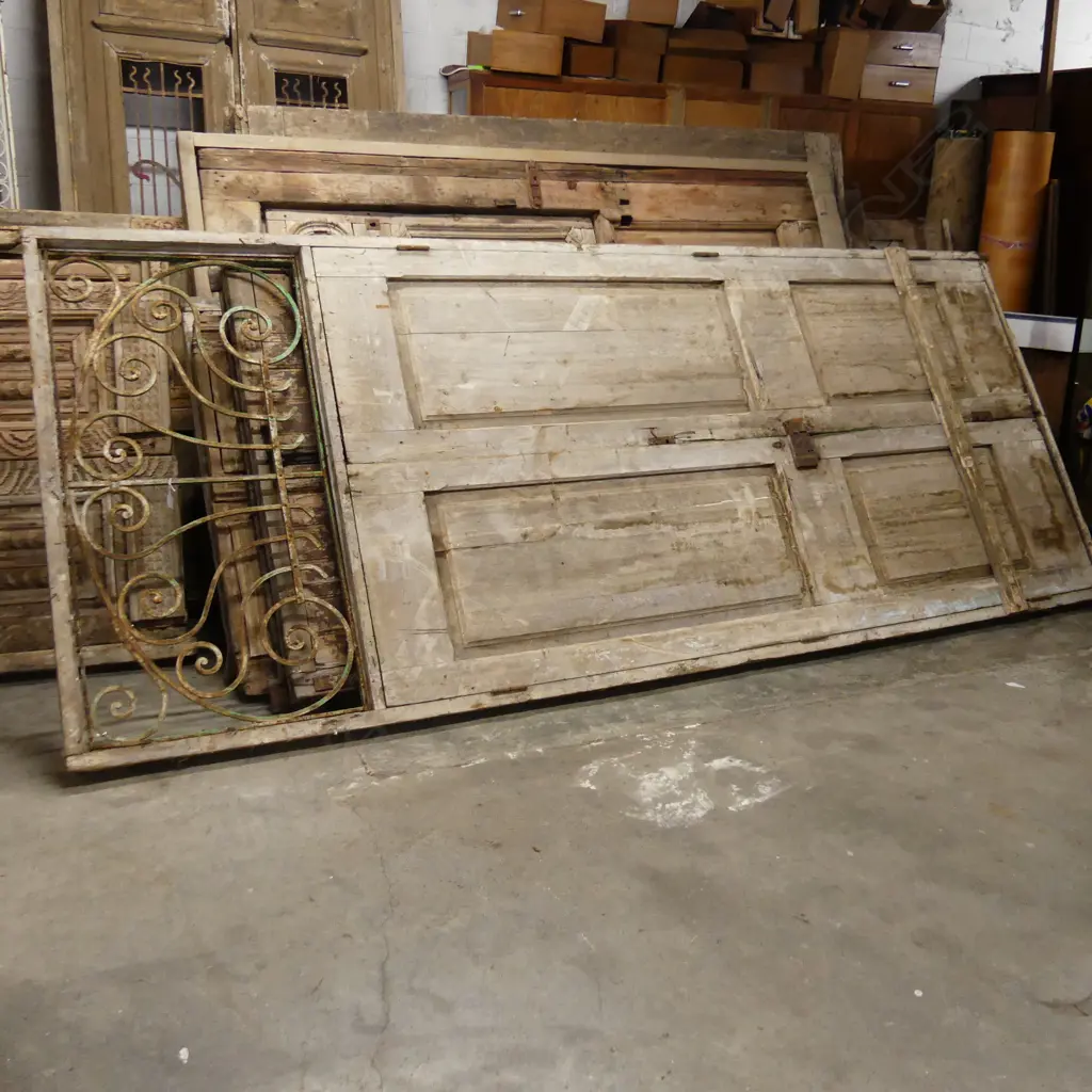 PR LGE EUROPEAN RUSTIC COUNTRY HOUSE DOORS w. WROUGHT IRON TRANSOM 3600x1500mm Image 1++
