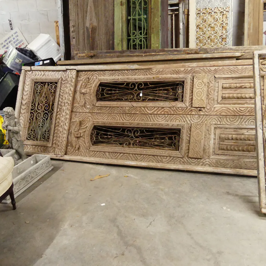 PR LGE EUROPEAN RUSTIC COUNTRY HOUSE DOORS w. WROUGHT IRON INSERTS 3480x1280mm Image 1++