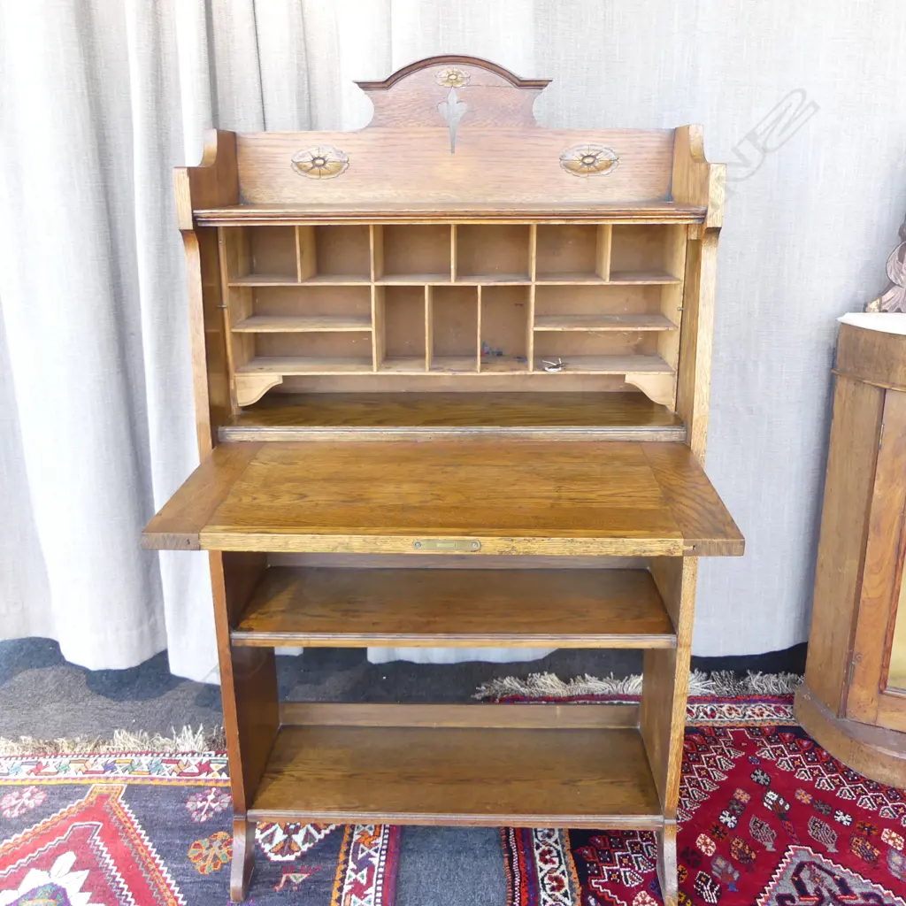 ART NOUVEAU DROPFRONT DESK/BOOKCASE, 710 x 260 x 1270mm Image 1++