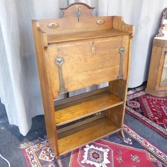 ART NOUVEAU DROPFRONT DESK/BOOKCASE, 710 x 260 x 1270mm