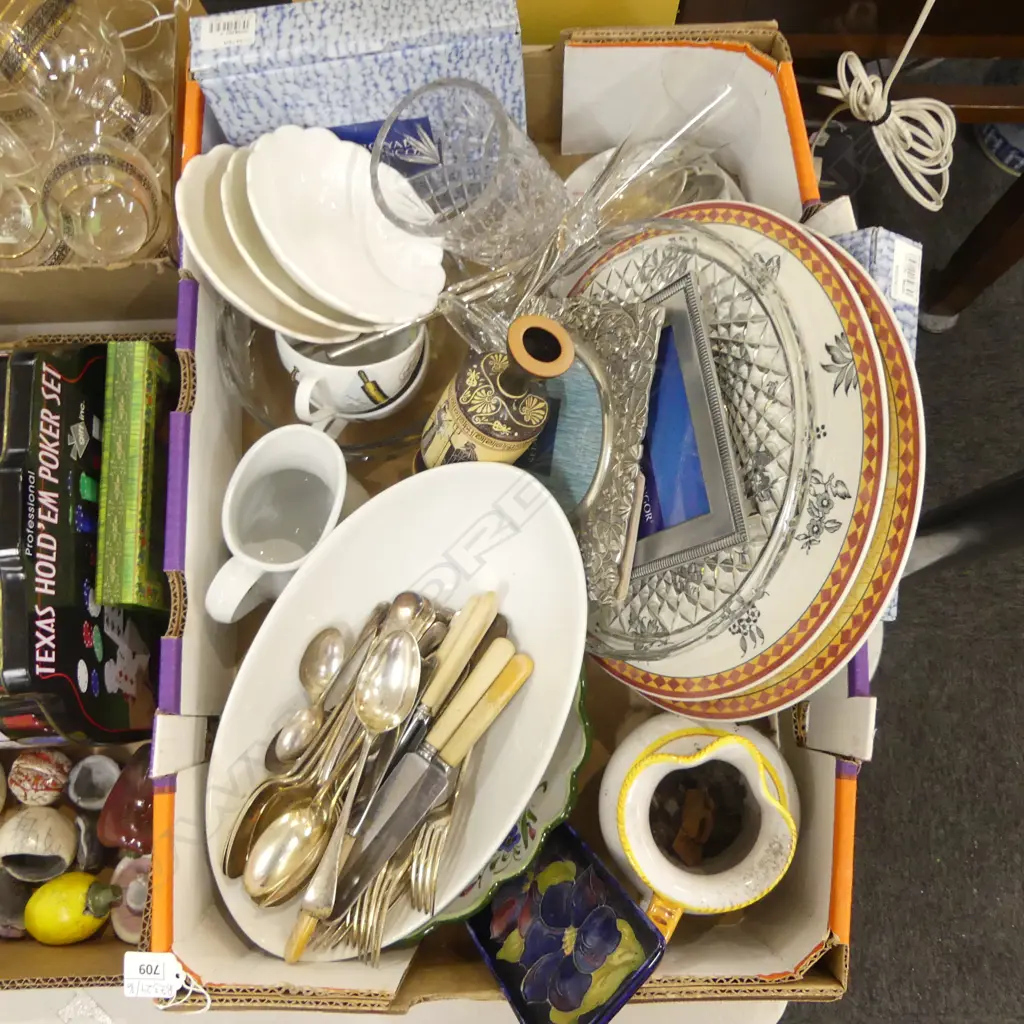 ASST. CERAMICS, CUTLERY, PEWTER PHOTO FRAMES ETC Image 1++