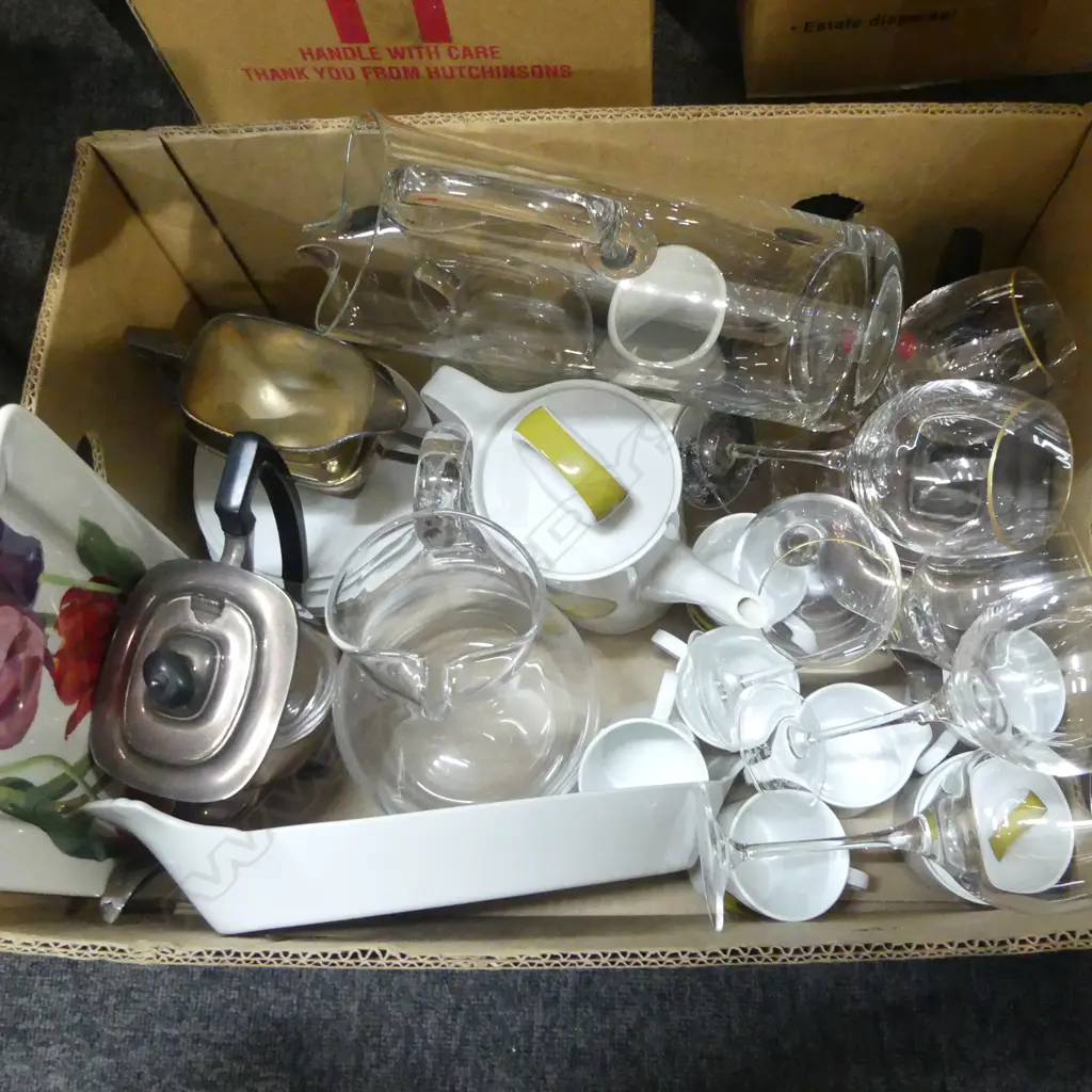 2 LG CRYSTAL JUGS, WINE GLASSES, EP TEA SET, GERMAN COFFEE SET (POT AF) Image 1++