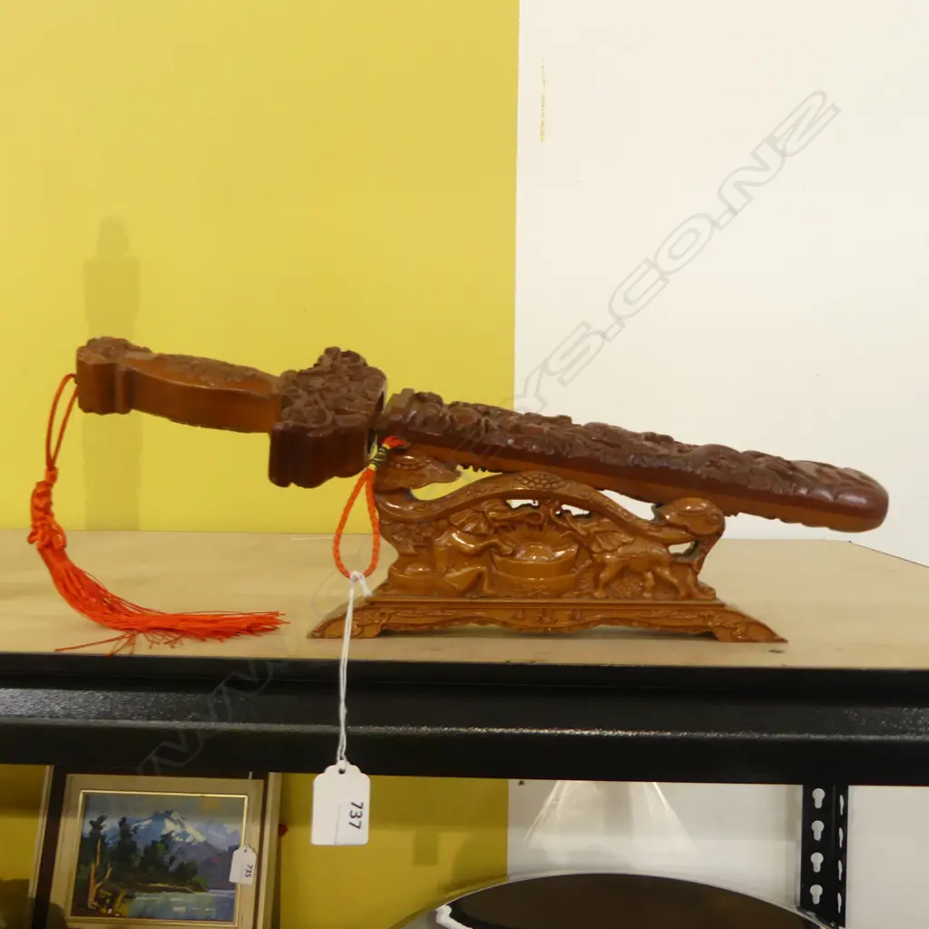 CARVED CHINESE SHORT SWORD L.400mm Image 1++