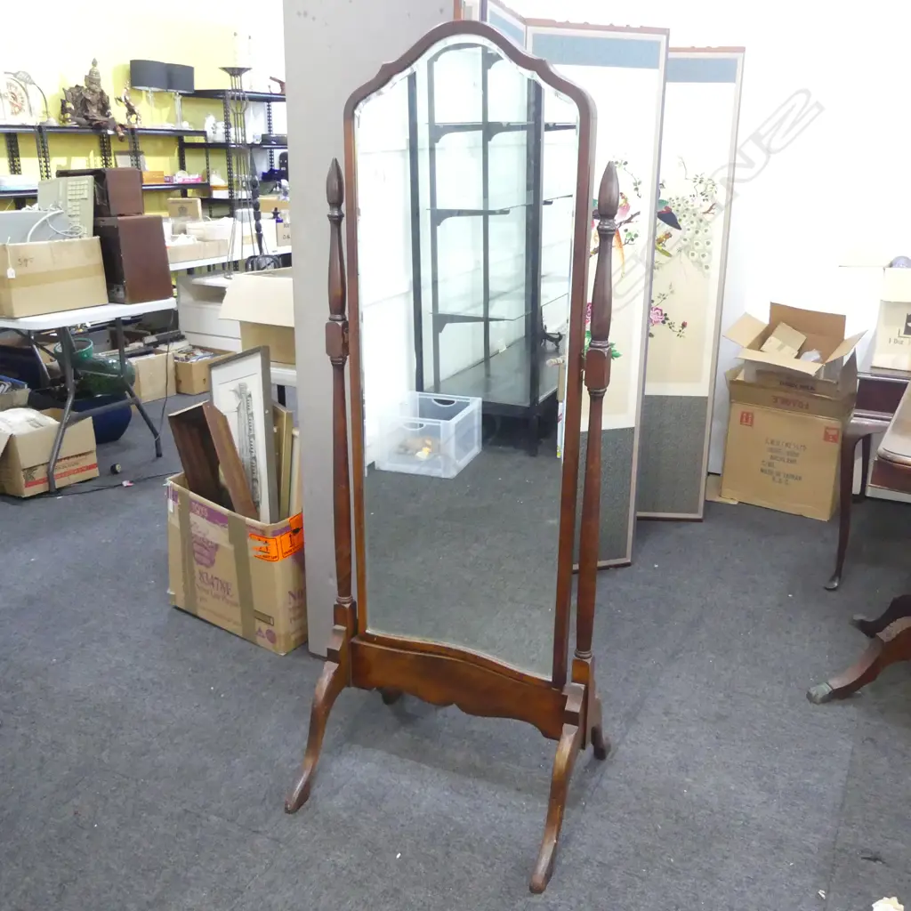 MAHOGANY CHEVAL DRESSING MIRROR H.1550mm Image 1++