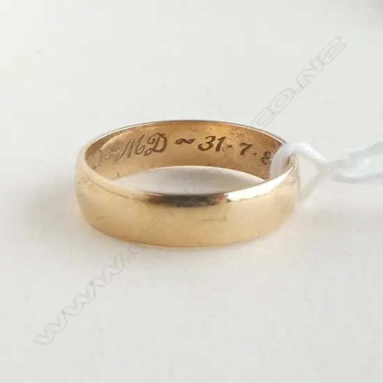 18ct YELLOW GOLD PLAIN BAND RING 4.46gms SIZE R