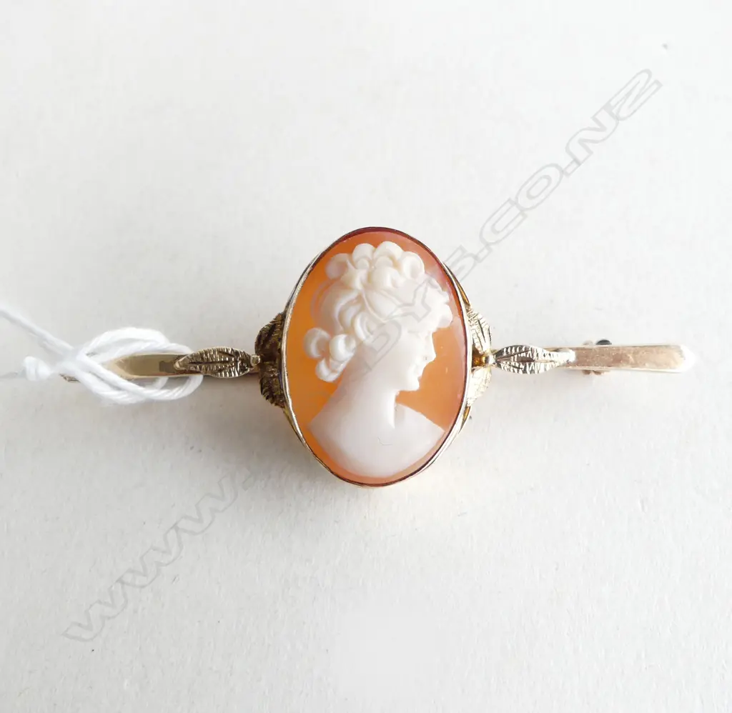 9CT CAMEO BROOCH, 5.0gms Image 1++